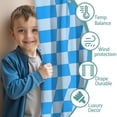 thumbnail image 3 of Blackout Kids Curtains,Blue Wavy Checkered Pattern Children's Insulated Curtains Set Of 2,Bedroom Essentials,Toddler Room Decor 52"x63", 3 of 5