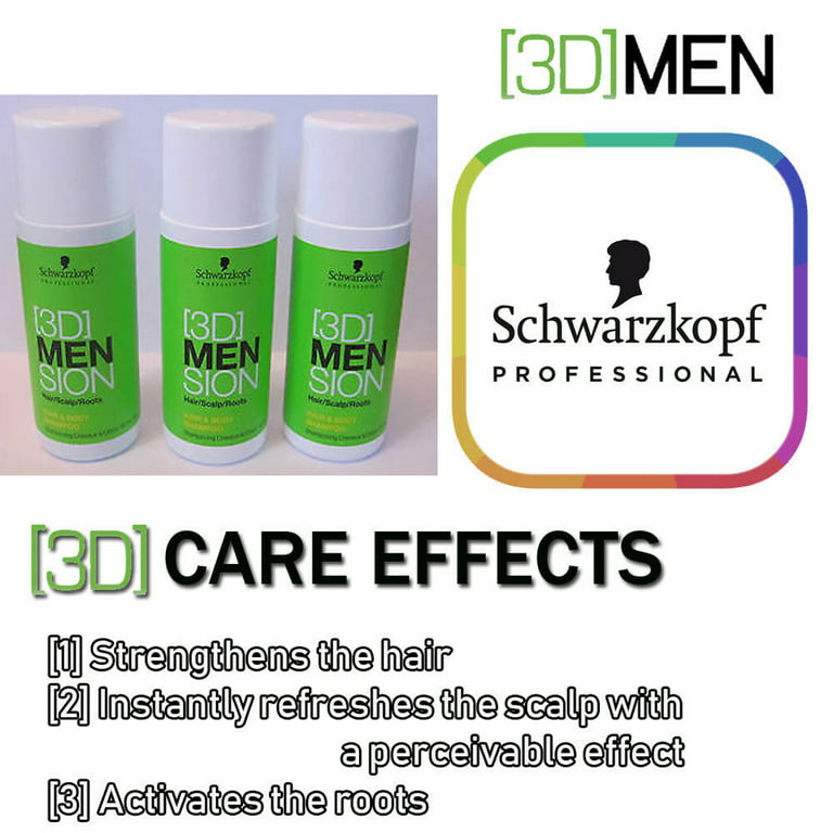 Schwarzkopf Mension Hair & Body Shampoo (3x50ml (Pack of - Walmart.com