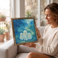 thumbnail image 4 of huayou Blue forest Three Ghosts Framed Print, 7.87x7.87 inch, Halloween Wall Decor Art, Ornament for Shelf, Bedroom, Autumn Seasonal Layout, 4 of 7