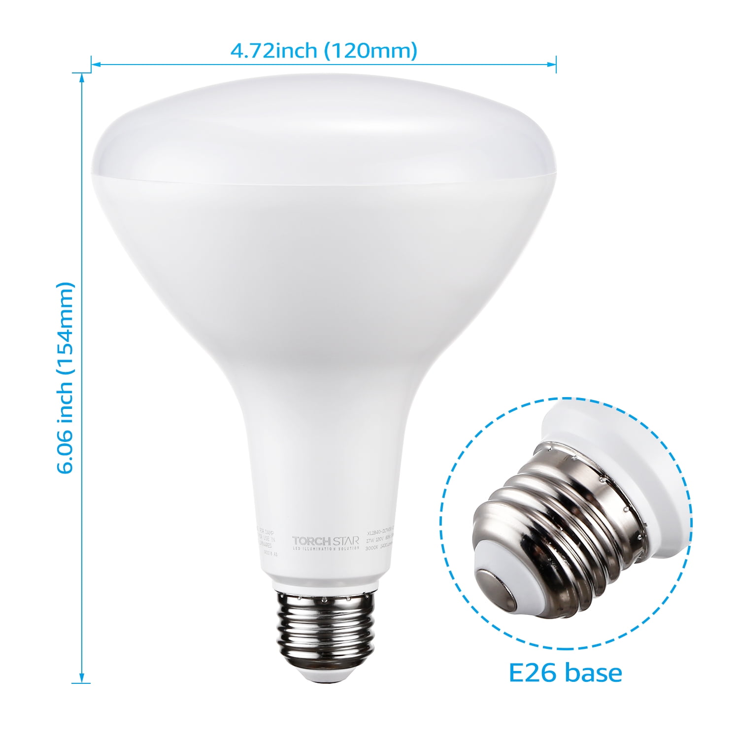 8 Pack BR40 Led Bulb 3000K Warm White, Dimming Flood Light Bulbs, E26 Base, Indoor Bulb for Cans