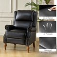 thumbnail image 6 of Manual Leather Recliner Chair with Rolled Arms Nailhead Trim for Living Room Black, 6 of 7