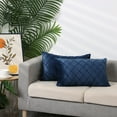thumbnail image 6 of Unique Bargains 4Pcs Velvet Geometric Textured Pillow Covers Home Decor Cushion Covers Navy Blue 12" x 20", 6 of 6