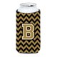 thumbnail image 1 of Letra B Chevron Caroline's Treasures Negro y Dorado Tall Boy Bebida Aislante Hugger CJ1050-BTBC, 1 of 1