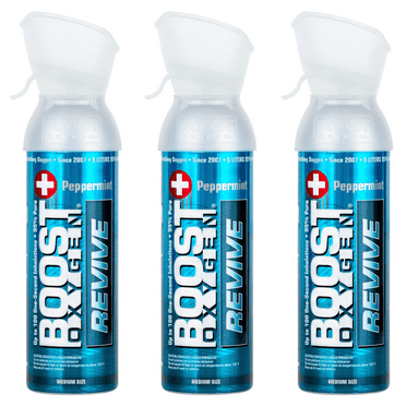 Boost Oxygen REVIVE Peppermint Medium 5 Liter 3 Pack, Supplemental Canned Oxygen, Model 616