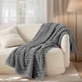 thumbnail image 5 of U by Bedsure Frost Gray Fleece Throw-XL Blanket for Couch - Super Soft Cozy Blankets for Women, Girls, 50x70 inches, 5 of 7