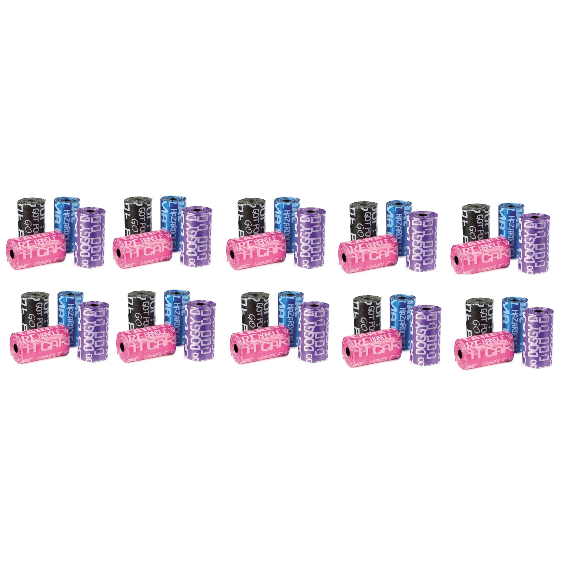Dog Waste Fun Graffiti Print Rolls Poop Bag Cleanup Bulk Packs Choose Quantity (100 Rolls - 2000 Bags)