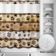 thumbnail image 4 of No Hook Shower Curtain with Built-in Rings - Farmhouse Vintage Washable Waterproof Fabric Bathroom Curtains for Hotel,Rentals, 72 X 78 Inch Long , Pet Dog Paws Wood Texture Brown Black, 4 of 9
