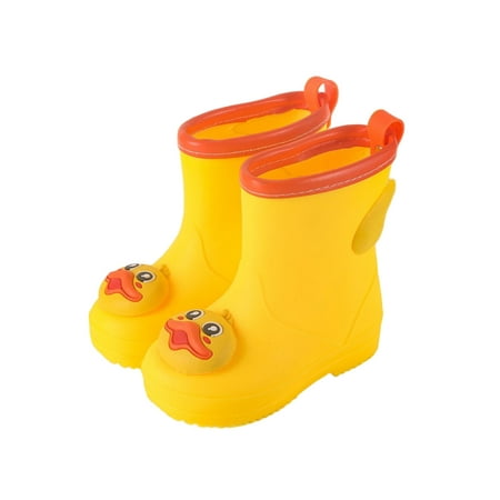 

Colisha Unisex Kids Garden Shoes Wide-Calf Rain Boots Lightweight Waterproof Boot Outdoor Cute Rainboot Non Slip Yellow Style B 10C