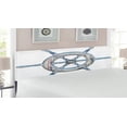 thumbnail image 2 of Nautical Headboard, Illustration of a Wooden Ship Wheel over White Backdrop Sail Exploring Ocean Theme, Upholstered Decorative Metal Bed Headboard with Memory Foam, King Size, Blue White, by Ambesonne, 2 of 4