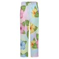 thumbnail image 5 of Tropical Hibiscus Floral Pattern Winter Female Pants Flannel High Waist Women Pants Lady Warm Straight Leg Plush Trousers, 5 of 7