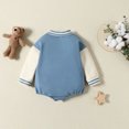 thumbnail image 4 of Mercatoo Baby Boy Girl Fall Outfit Zipper Long Sleeved Baseball Jacket Romper with Pocket Toddler Casual Clothes Set, 4 of 9