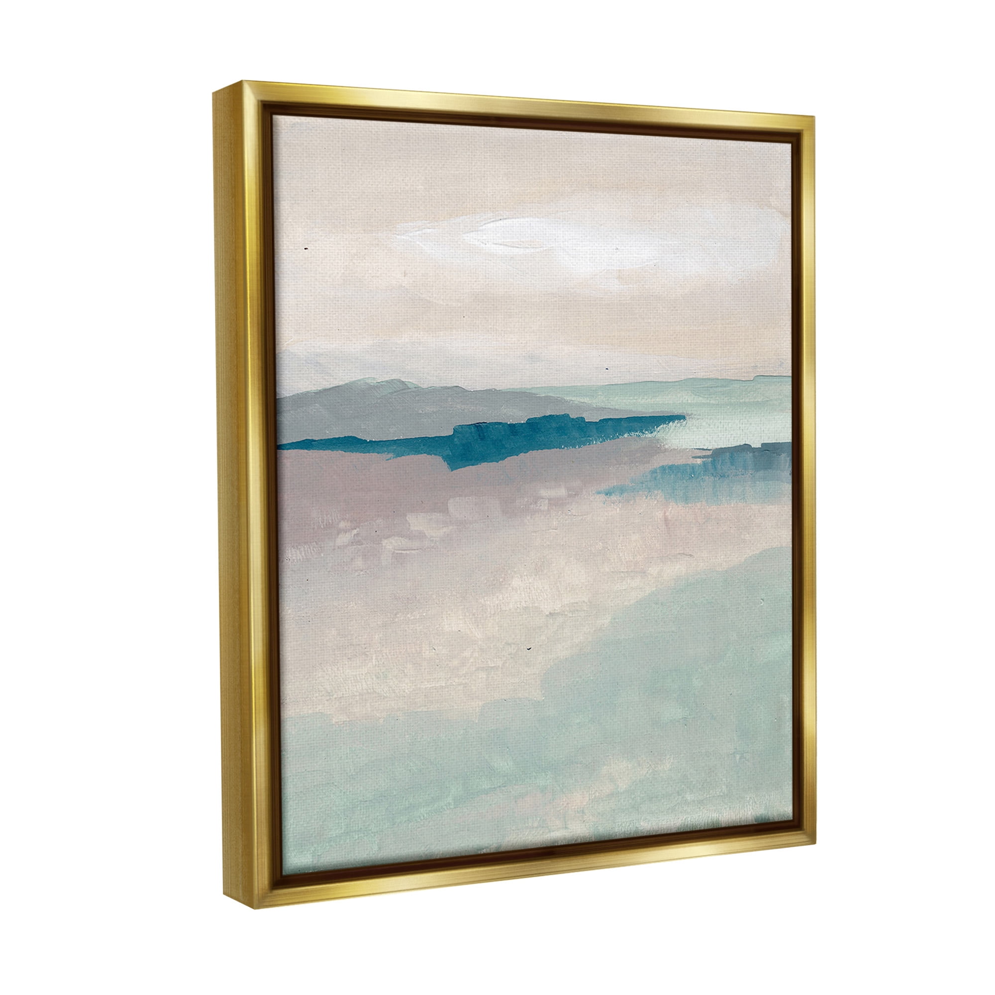 Stupell Industries Subtle Horizon Abstract Abstract Painting Gold Floater Framed Canvas Art Print Wall Art, 25 x 31