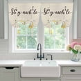 thumbnail image 4 of Daisy Flower Balloon Curtains for Windows, Bedroom Curtains 54 Inch Length, Vintage Farmhouse Country Floral Plant Tie Up Curtains Panels Thermal Insulated Bathroom Curtains Window 42"x54", 4 of 8