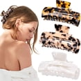 thumbnail image 4 of Juego de pinzas para el pelo con forma de garra HUOGUO Tortoise para mujer (3 piezas), 4 of 4