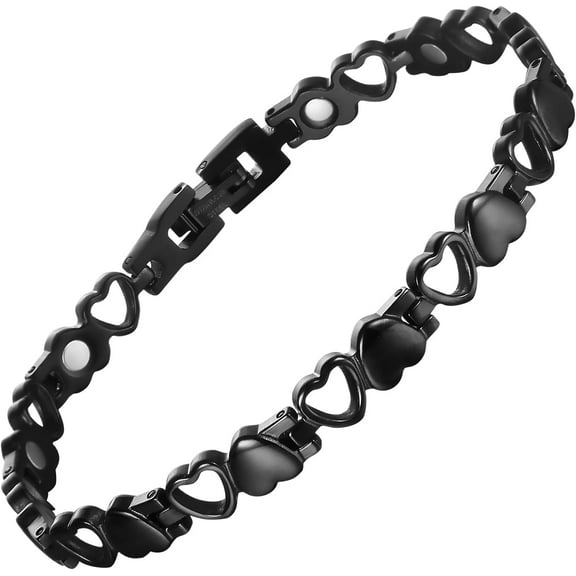 Magnetic Bracelet for Women, Titanium Steel Wristband Brazaletes for Pain Relief Solid Pure Copper Jewelry Gift with Adjustable Tool