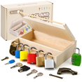 thumbnail image 2 of Juego de juguetes Woodtoe Montessori Lock and Key, 8 piezas para niños pequeños, 2 of 6