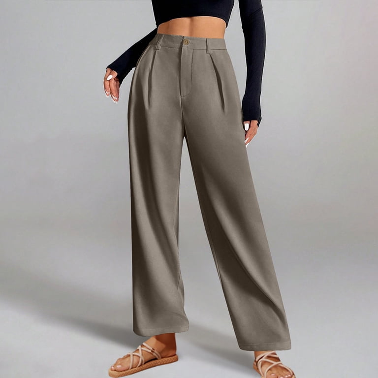 high waisted dress pants women plus size Plus Size Idealist High Rise Wide Leg Dress Pant