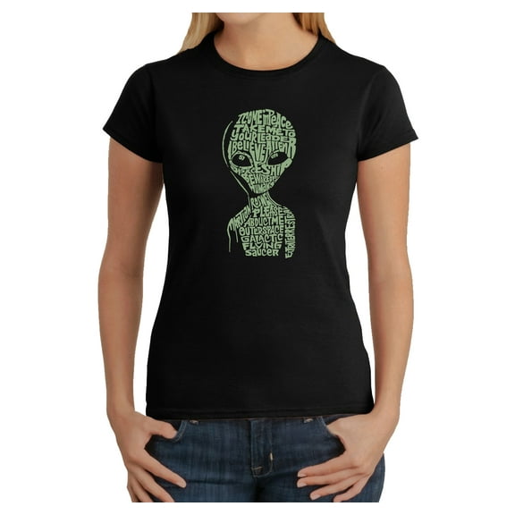LA Pop Art Women's Word Art T-Shirt - Alien