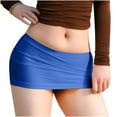thumbnail image 2 of PUMISAS Summer Mini Skirts For Women Solid Color High Waisted Wrap Hip Skirts Casual Tight Mini Skirts, 2 of 7
