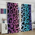 thumbnail image 4 of Leopard Blackout Curtains, Colored Leopard Animal Cheetah on Neon Background Print, Window Treatments Retro Rod Pocket Thermal Insulation Drapes for Bedroom Living Room, 84" W X 84" L, 4 of 6