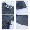 thumbnail image 4 of DAETIROS Girls Denim Mini Dress Square Neck Puff Sleeve A-Line Casual Summer Adjustable Waist Pull-On Blue,Size 7-8T, 4 of 8