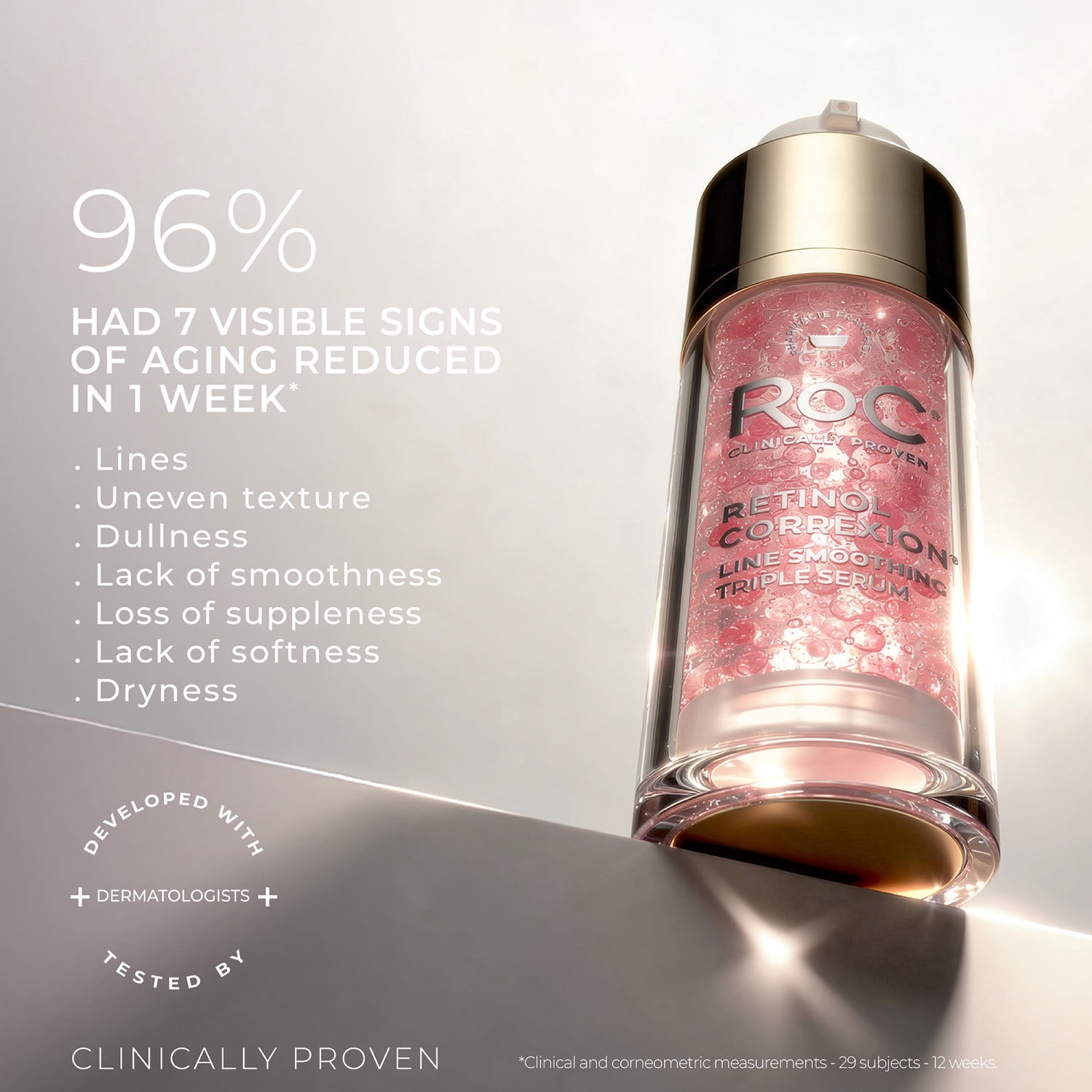 RoC Retinol Correxion Line Smoothing Triple Serum, 1.0 fl oz