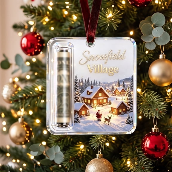 Lajdalh Christmas Cash Gift Ornament, Acrylic Money Holder Hanging Decor, Unique Christmas Decoration for Christmas Tree, Fireplace