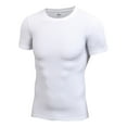 thumbnail image 1 of Camiseta deportiva elástica de secado rápido para hombre: camiseta deportiva ajustada, ideal para correr o ir al gimnasio, tejido que absorbe la humedad, 1 of 3