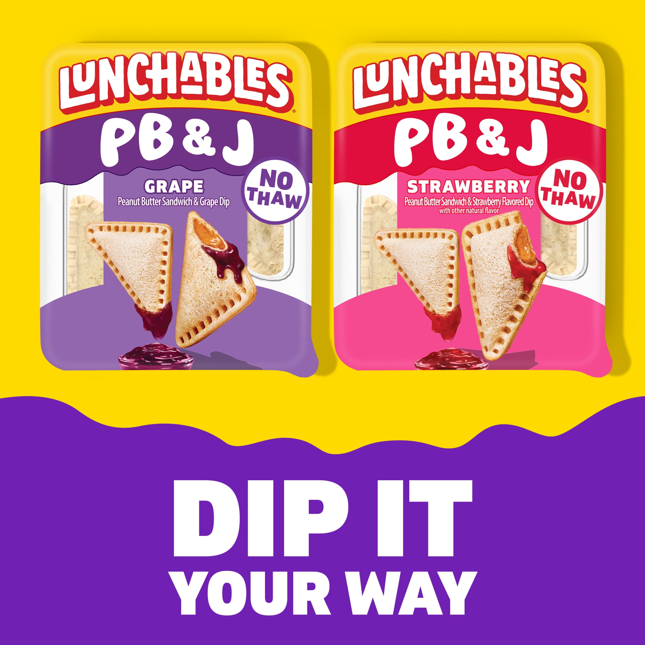 Lunchables PB&J Peanut Butter Sandwich & Grape Dip, 2.27 oz Pack
