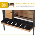 thumbnail image 3 of Natural Wood Rabbit Hutch, Elevated Bunny Cage for Indoor/Outdoor, Metal Frame, Openable Roof & No Leak Tray, 3 of 10