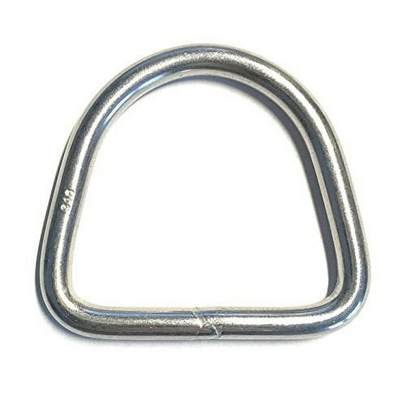 US STAINLESS 10 Pieces Stainless Steel 316 D Ring Welded 3/16" x 1 1/2" (5mm x 38mm) Marine Grade Dee