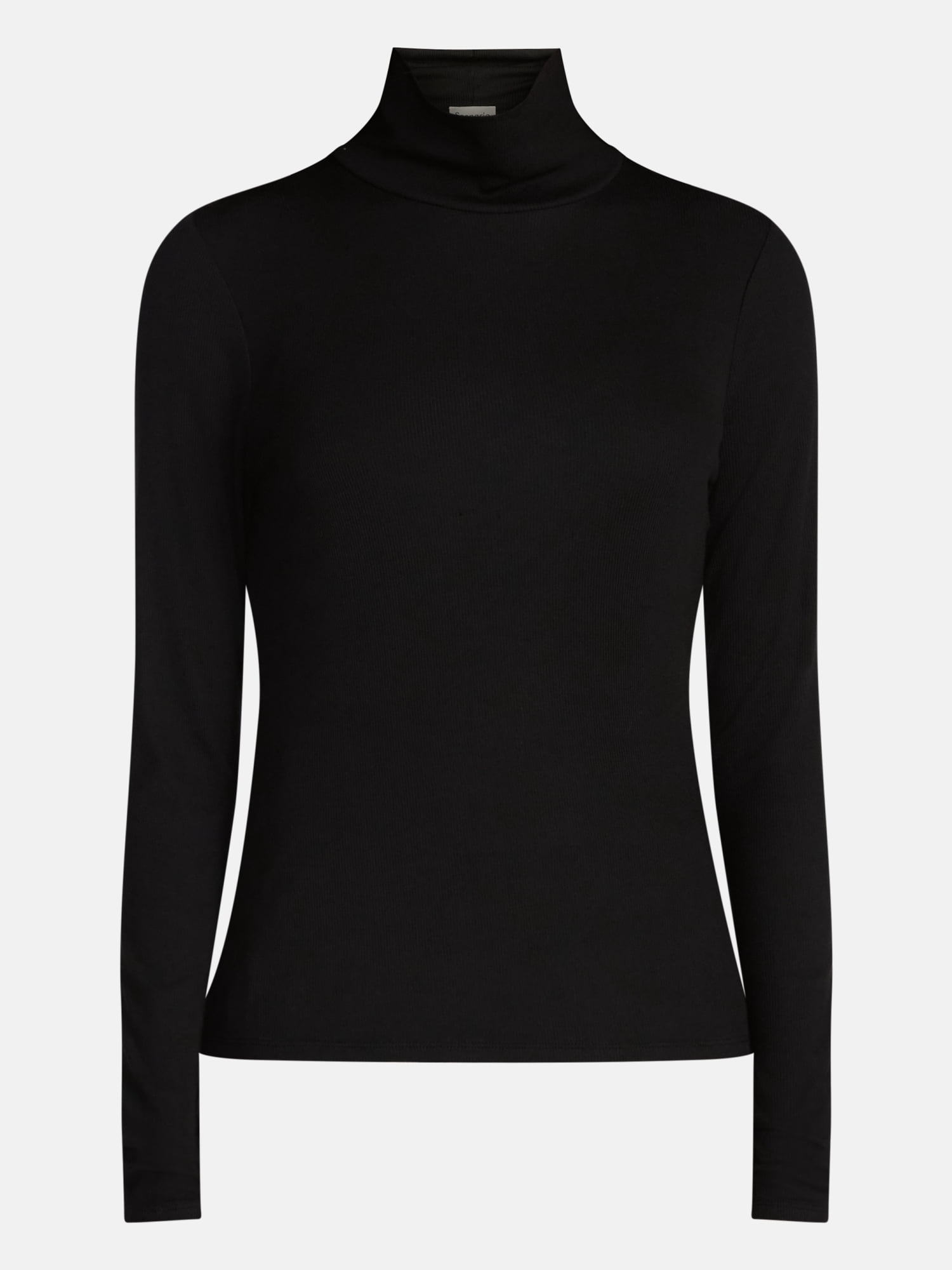 Scenario Women's Turtleneck Top with Long Sleeves, Sizes XS-XXXL