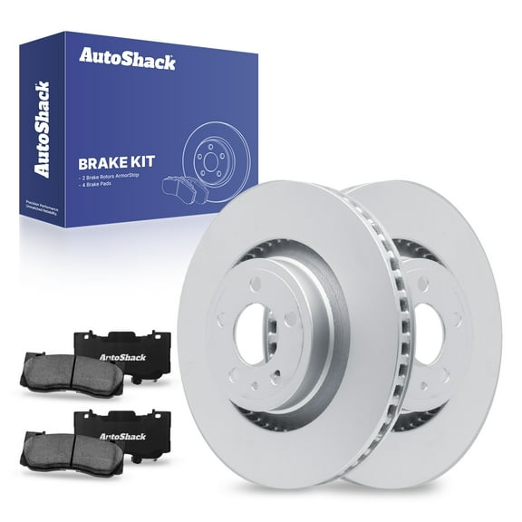AutoShack Front Brake Rotors Ceramic Brake Pads | Replacement For 2015-2020 Ford Mustang 2.3L 5.0L V8 RWD | Coated | 6-PC Brake Kit | ArmorStop