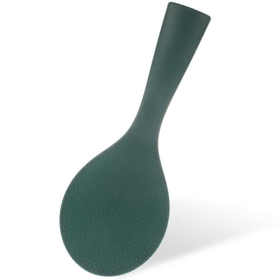 FENGGUIQU Silicone Rice Spoon Green Non Stick Vertical Stand Rice Scoop for Kitchen
