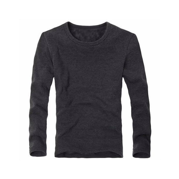 Male Thermal Underwear Long sleeve Winter Warm keeping Fashion T shirt Slimming Casual Shirt Clothes Accessory for Outdoor Dark Gray 5XL