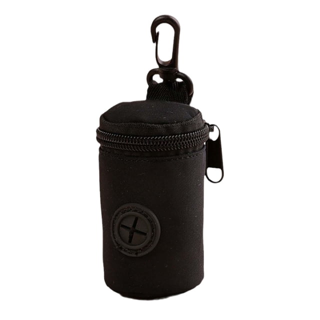 Soporte y dispensador de bolsas para desechos de perros, dispensador de bolsas de basura para perros, bolsa pequeña con cremallera para perros, cierre negro