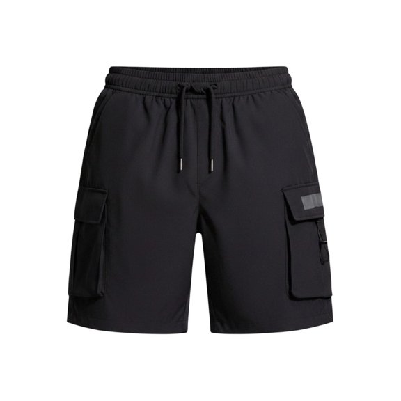 Athletic Cargo Shorts Men Solid Color Drawstring Casual Straight Fit Pants Workout Gym Basketball Shorts With Multi Pockets