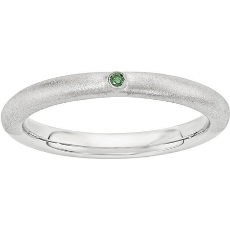 Stackable Expressions Green Diamond Sterling Silver Ring