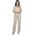 thumbnail image 1 of Conjunto 2 Piezas. Blusa de Manga Corta con Botones y Pantalón Recto de Moda, Look Sofisticado para Mujer, 1 of 5