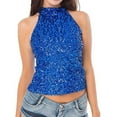 thumbnail image 2 of Sngxgn Women's Basic Solid Camisole Spaghetti Strap Tank Top(Blue,One Size), 2 of 6