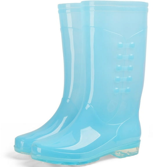 Raindrops  Waterproof Rain Boots Transparent Women Shoes Lady Women's Miss Blue