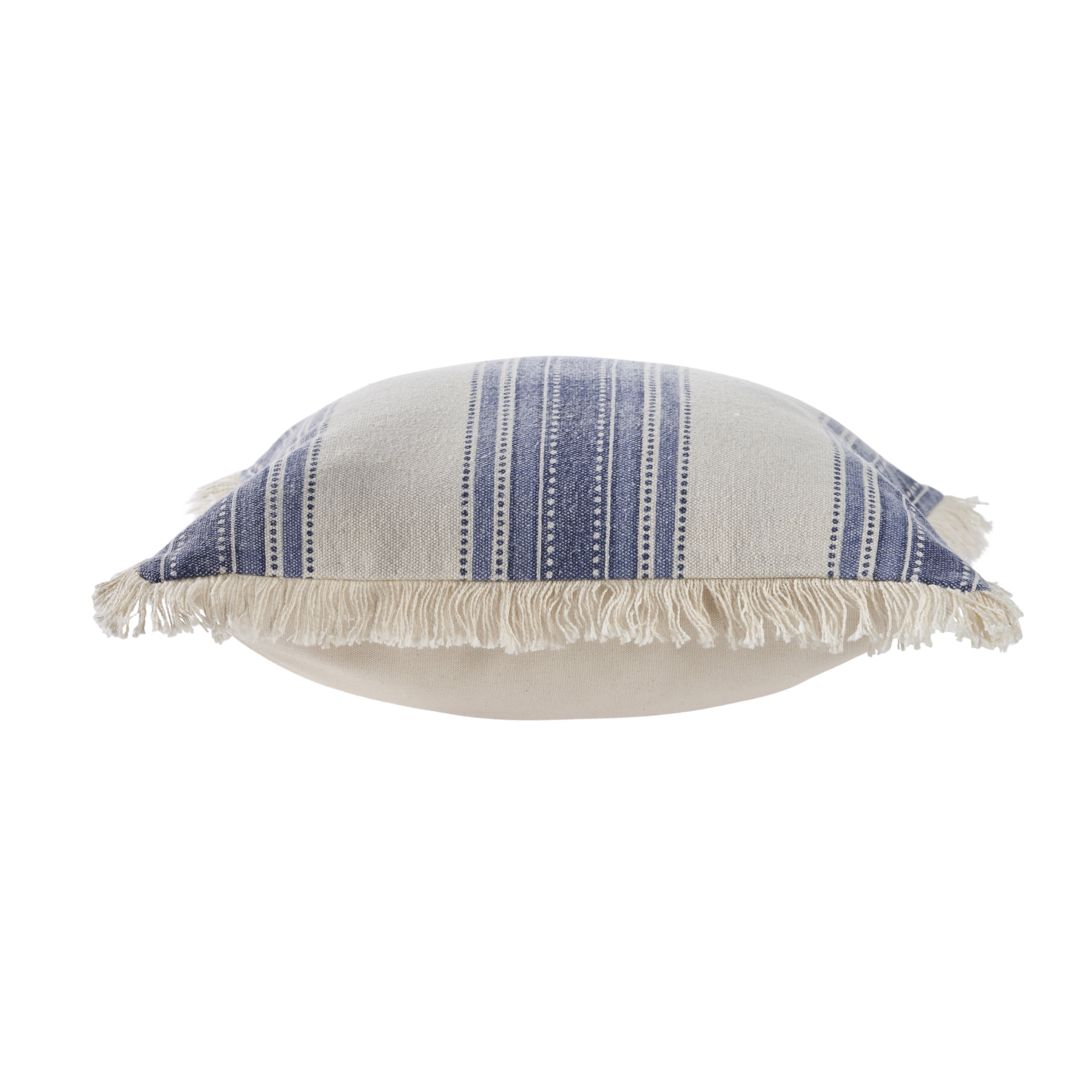 Ox Bay Surey Navy/Ivory Striped Cotton Adult Decorative Throw Pillow