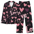 thumbnail image 6 of Iyufng Valentines Day Pajama Sets for Women Plus Size,Womens Pajama Sets Long Sleeve,Casual Fashion Valentine's Day Printed V-Neck Lapel Sleepwear Sets (Top+Pants) S-XXL, 6 of 6