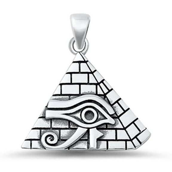 Sterling Silver Eye of Horus Pyramid Pendant Prosperity Charm 925 New Jewelry Female Unisex