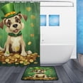 thumbnail image 2 of FREEAMG Happy St. Patrick's Day Bath Curtain Rugs Sets 2 Pcs, Bathroom Theme Set with Shower Curtain and Non-Slip Carpet -12 Hooks-60X72in, 2 of 7