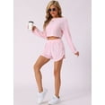 thumbnail image 3 of DARING DIVA Women's Hollow Out Tops with Slit Shorts Pajamas Sets S Pink, 3 of 5