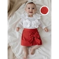 thumbnail image 5 of Miaouyo Toddler Baby Girls Autumn Skirt Outfits 6 12 18 24 Months 2T 3T 4T Long Sleeve 3D Flower Decor Ribbed Tops A-line Skirt Beret Set, 5 of 9