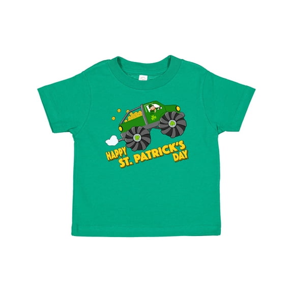 Inktastic Happy St. Patrick's Day monster truck with leprechaun Boys or Girls Baby T-Shirt
