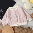 thumbnail image 2 of Posijego Button up Cardigan Girls Cute Long Sleeve Printed Open Front Little Girl's Spring Fall Outerwear, 2 of 3