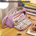 thumbnail image 2 of Estuche para lápices grande Sincero violeta claro 3 compartimentos, 2 of 5